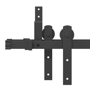 Schiebetürbeschlag Set 366 cm Stahl Schwarz