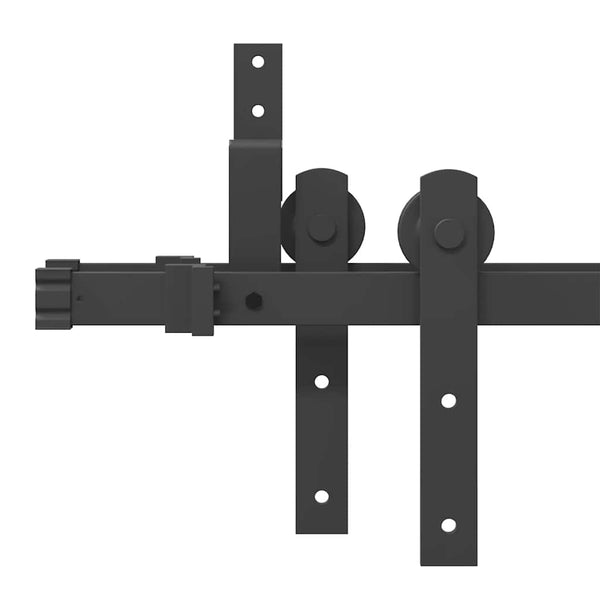 Schiebetürbeschlag Set 366 cm Stahl Schwarz