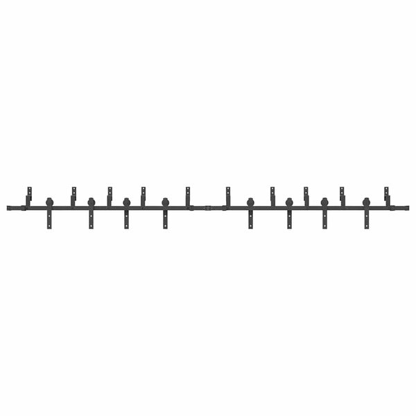 Schiebetürbeschlag Set 366 cm Stahl Schwarz