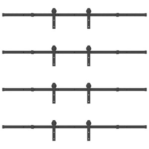 Schiebetürbeschlag Set 366 cm Stahl Schwarz