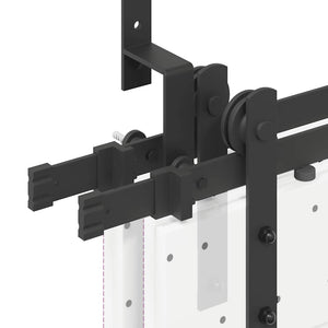 Schiebetürbeschlag Set 366 cm Stahl Schwarz