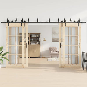 Schiebetürbeschlag Set 400 cm Stahl Schwarz