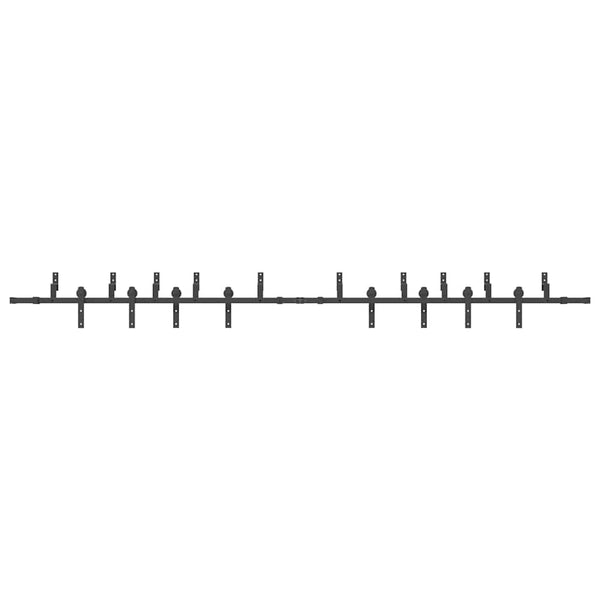 Schiebetürbeschlag Set 400 cm Stahl Schwarz