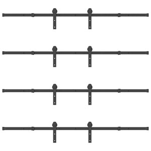 Schiebetürbeschlag Set 400 cm Stahl Schwarz