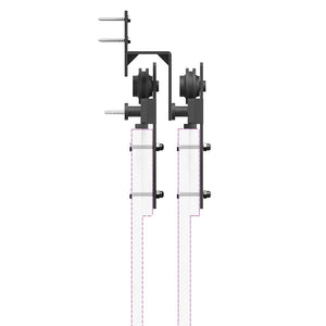 Schiebetürbeschlag Set 400 cm Stahl Schwarz