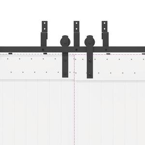Schiebetürbeschlag Set 400 cm Stahl Schwarz