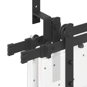 Schiebetürbeschlag Set 400 cm Stahl Schwarz