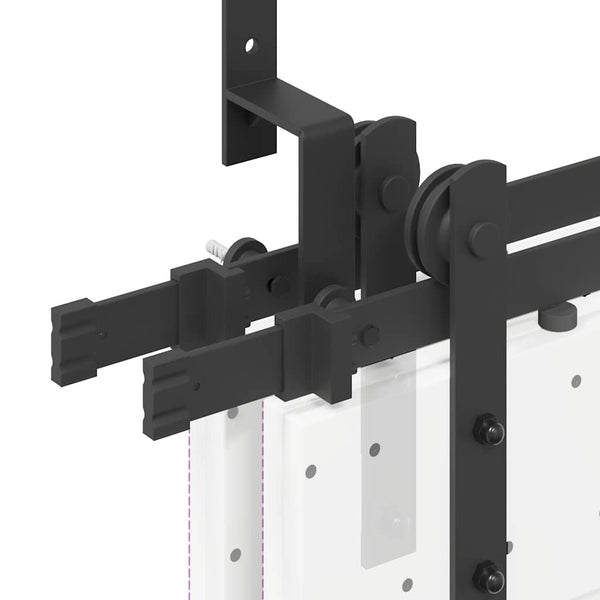 Schiebetürbeschlag Set 400 cm Stahl Schwarz