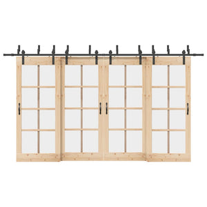 Schiebetürbeschlag Set 400 cm Stahl Schwarz