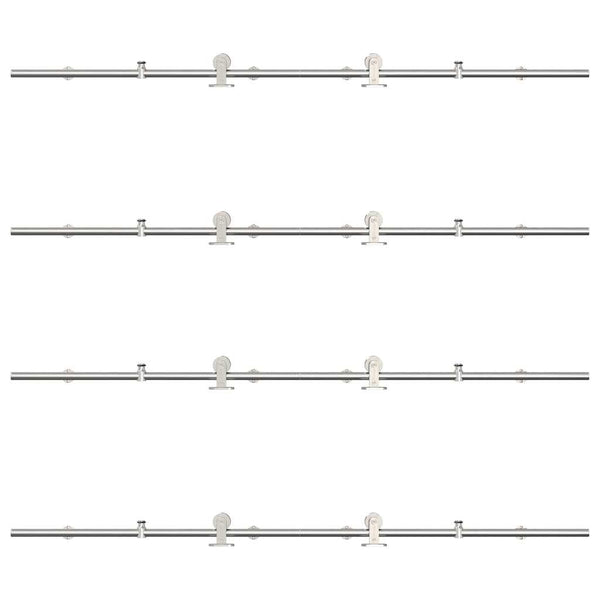Schiebetür-Beschlagsatz 400cm Edelstahl
