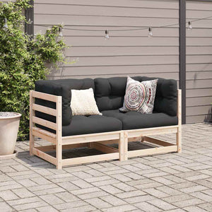 vidaXL Ensemble de canapés de jardin 2 pcs Bois de pin massif
