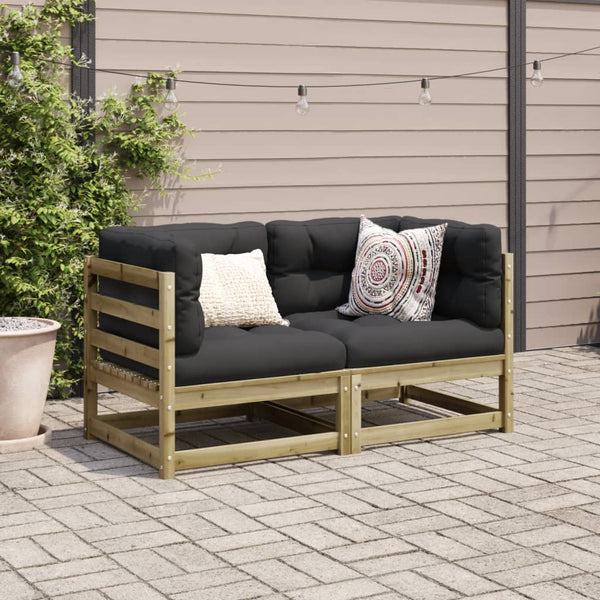 vidaXL Ensemble de canapés de jardin 2 pcs en pin imprégné