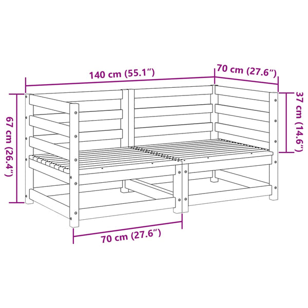 vidaXL Ensemble de canapés de jardin 2 pcs en pin imprégné