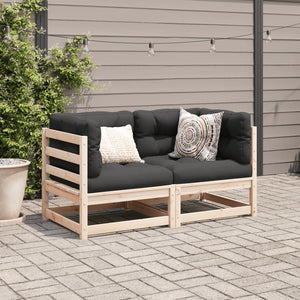 2-tlg. Garten Sofagarnitur Kiefer Massivholz