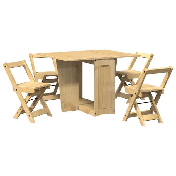 5-tlg. Esstisch-Set Kiefer massiv