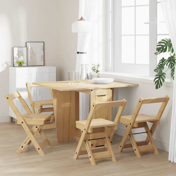 5-tlg. Esstisch-Set Kiefer massiv