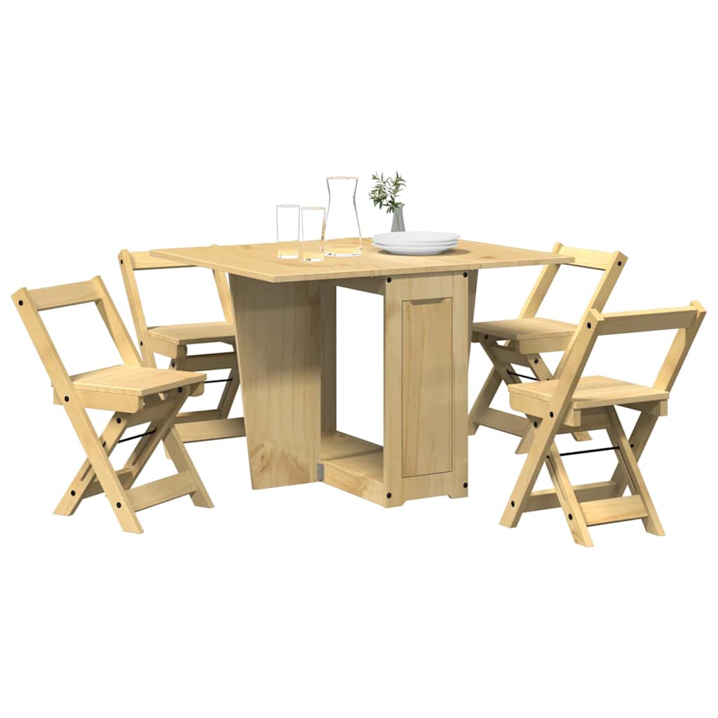5-tlg. Esstisch-Set Kiefer massiv