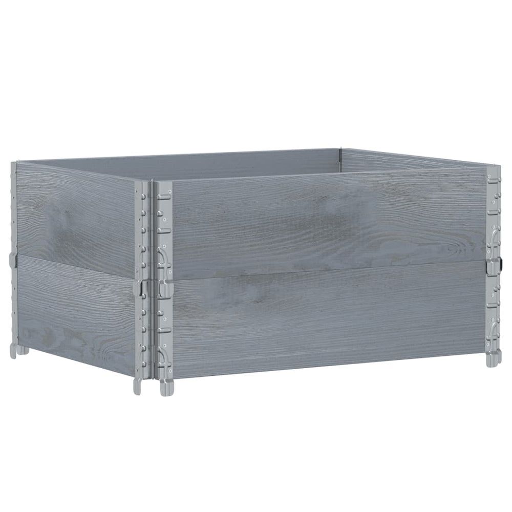 Palettenaufsatzrahmen 2er Set 80x60cm Kiefer Grau