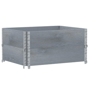 Palettenaufsatzrahmen 2er Set 80x60cm Kiefer Grau