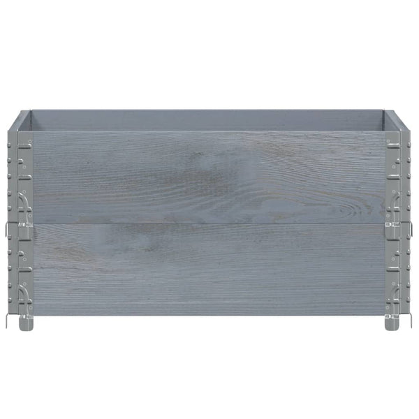 Palettenaufsatzrahmen 2er Set 80x60cm Kiefer Grau