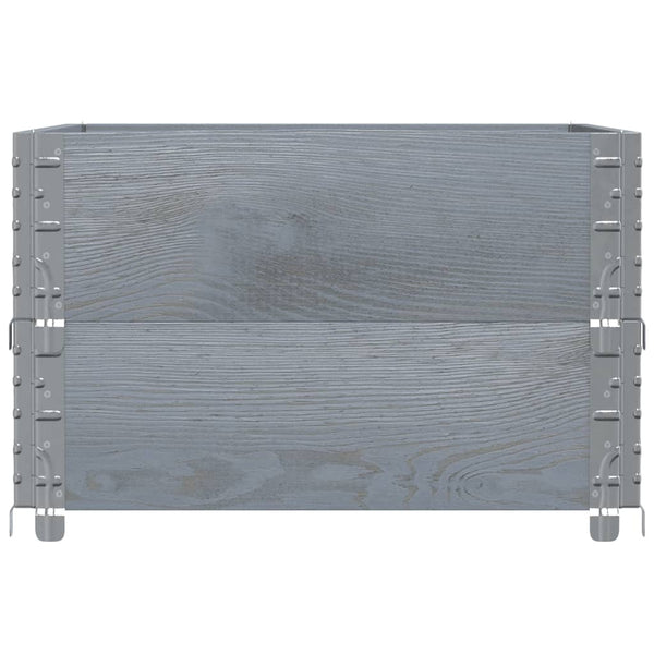 Palettenaufsatzrahmen 2er Set 80x60cm Kiefer Grau