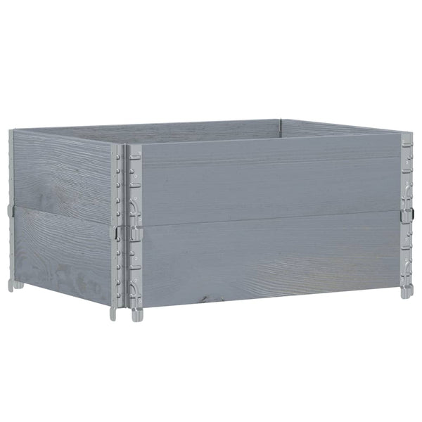 Palettenaufsatzrahmen 2er Set 80x60cm Kiefer Grau