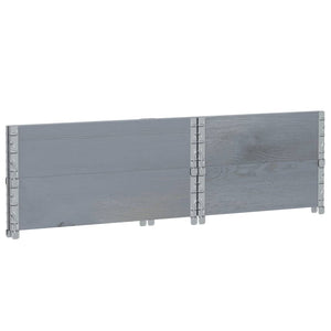 Palettenaufsatzrahmen 2er Set 80x60cm Kiefer Grau