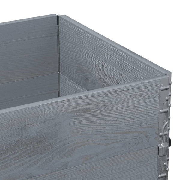 Palettenaufsatzrahmen 2er Set 80x60cm Kiefer Grau