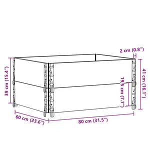 Palettenaufsatzrahmen 2er Set 80x60cm Kiefer Grau