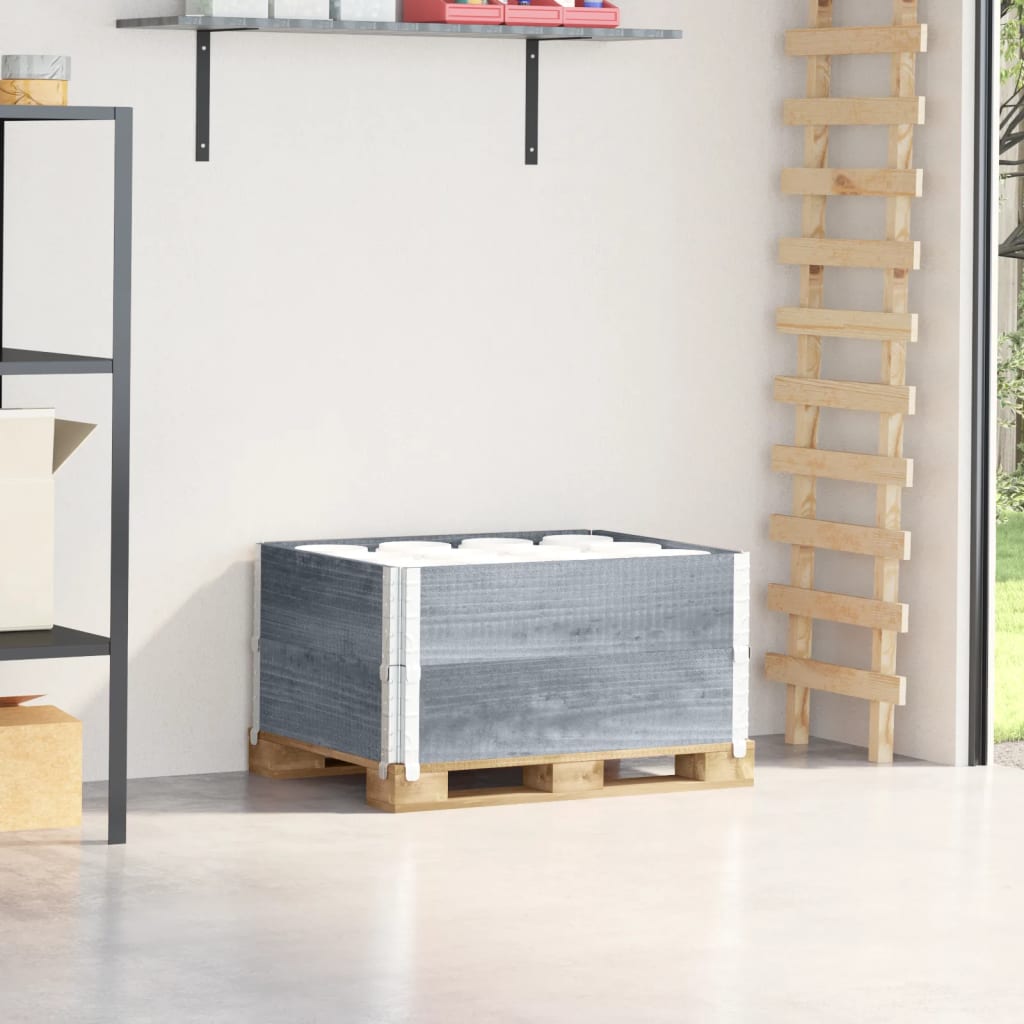 Palettenaufsatzrahmen 2er Set 80x60cm Kiefer Grau