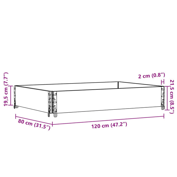Palettenaufsatzrahmen Grau 120x80 cm