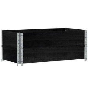 Palettenaufsatzrahmen 2er Set 100x50cm Schwarz
