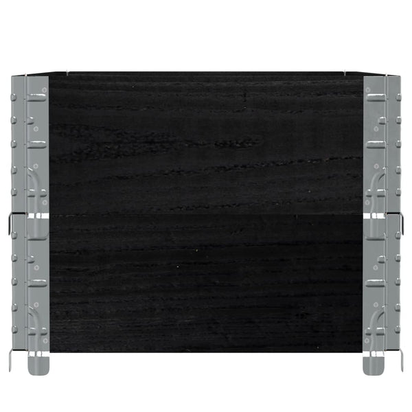Palettenaufsatzrahmen 2er Set 100x50cm Schwarz
