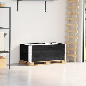 Palettenaufsatzrahmen 2er Set 100x50cm Schwarz