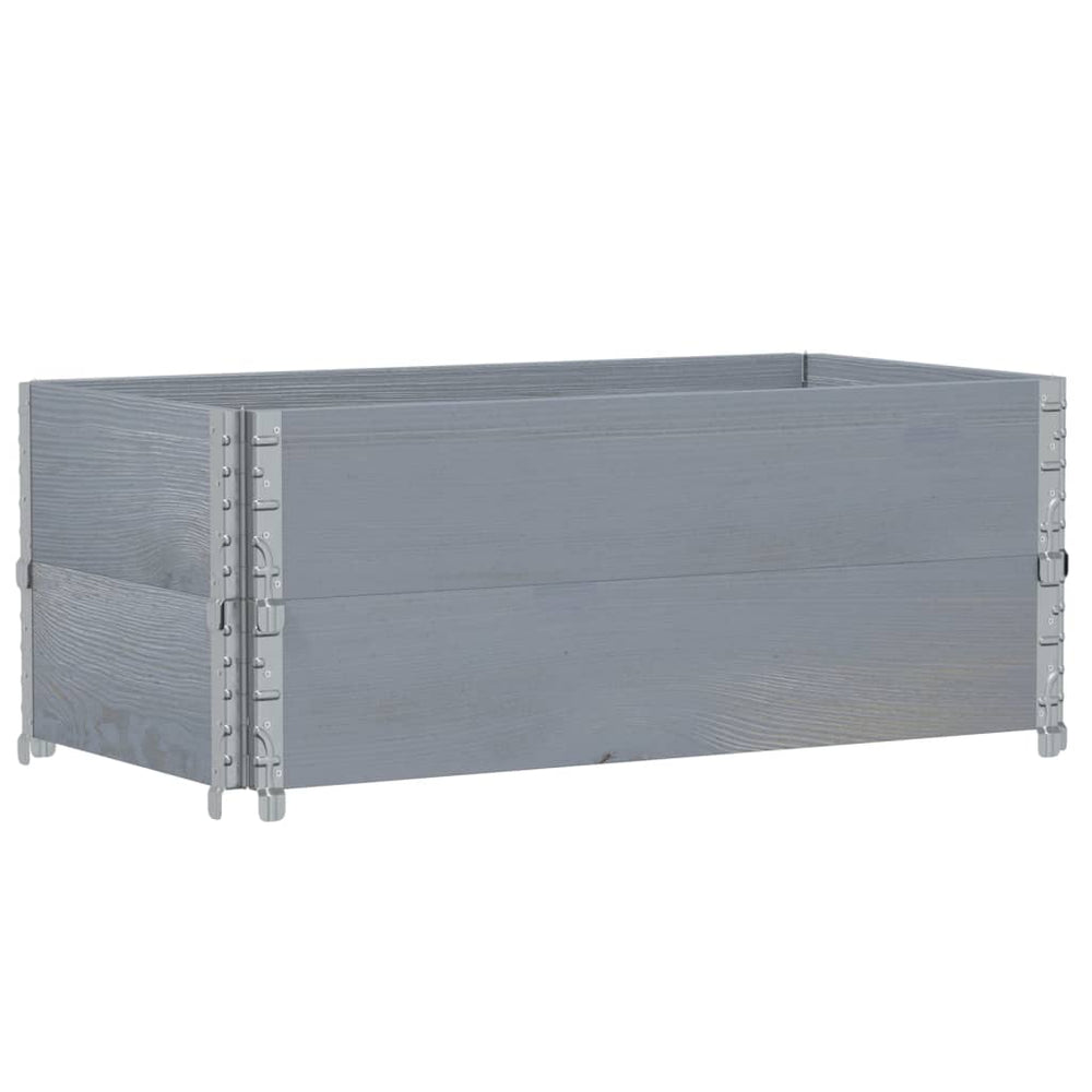 Palettenaufsatzrahmen 2er Set 100x50cm Kiefer Grau