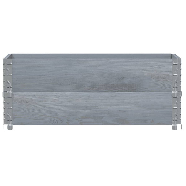 Palettenaufsatzrahmen 2er Set 100x50cm Kiefer Grau