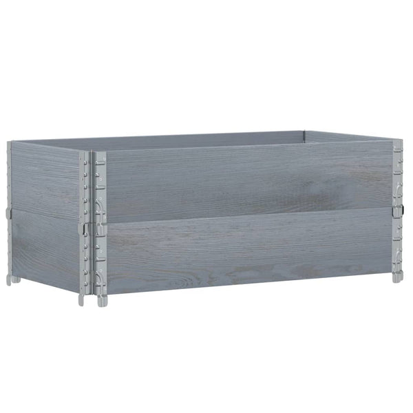 Palettenaufsatzrahmen 2er Set 100x50cm Kiefer Grau