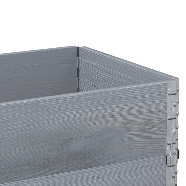Palettenaufsatzrahmen 2er Set 100x50cm Kiefer Grau