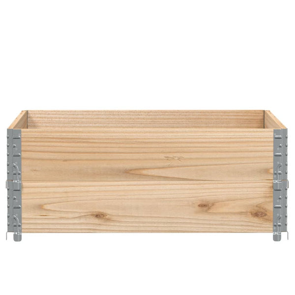Palettenaufsatzrahmen 100x100 cm, 2er Set, Kiefer Massivholz