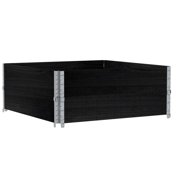 Palettenaufsatzrahmen 100x100 Schwarz, 2er Set