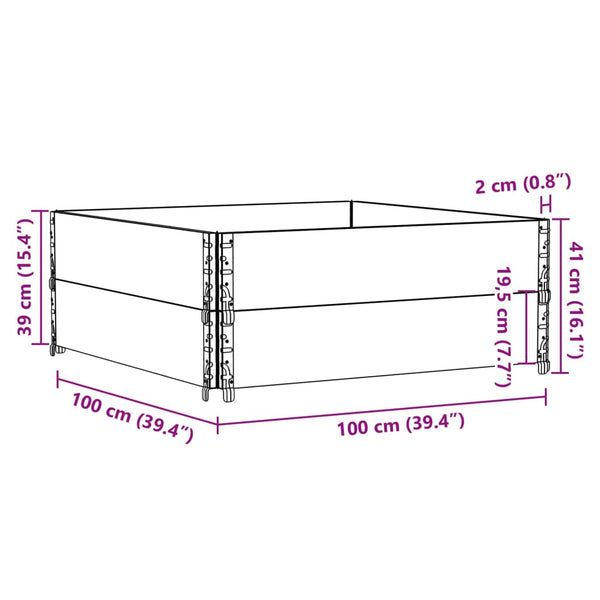 Palettenaufsatzrahmen Grau 100x100cm 2er Set