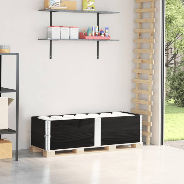 Palettenaufsatzrahmen 2er Set Schwarz 150x50cm
