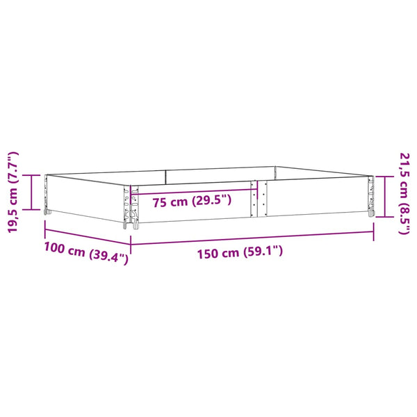 Palettenaufsatzrahmen Grau 150x100 cm