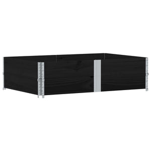 vidaXL Cadres rehausseurs de palettes 2 pcs Noir 150x100 Bois de pin massif