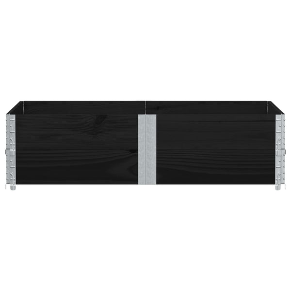 vidaXL Cadres rehausseurs de palettes 2 pcs Noir 150x100 Bois de pin massif