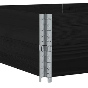 vidaXL Cadres rehausseurs de palettes 2 pcs Noir 150x100 Bois de pin massif