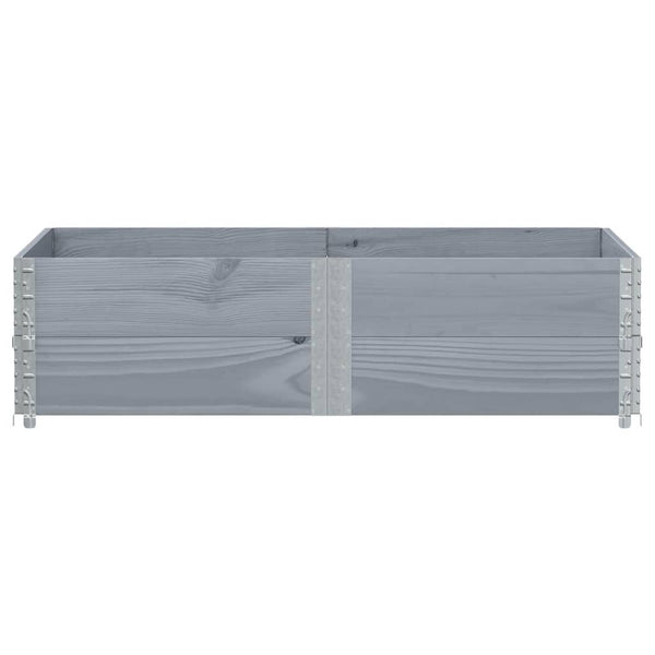 Palettenaufsatzrahmen 2er Set Grau 150x100cm Kiefer