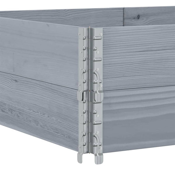 Palettenaufsatzrahmen 2er Set Grau 150x100cm Kiefer