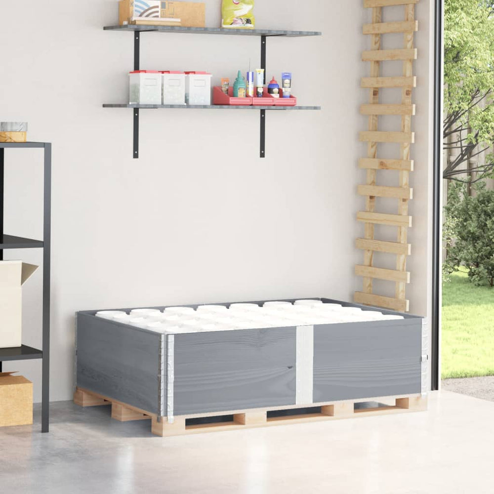 Palettenaufsatzrahmen 2er Set Grau 150x100cm Kiefer