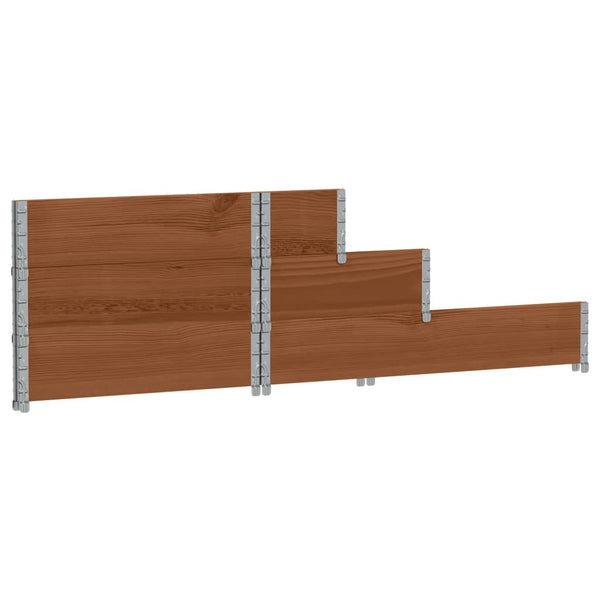 Palettenaufsatzrahmen Braun 120x80cm Kiefer 3-Fach